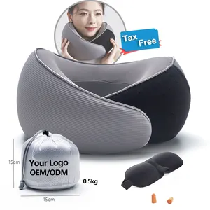 New Upgraded Bigger Travel Neck Pillow SN-FC713 Better Side Support No Neck Pain Comfortable Memory Foam Neck Pillow