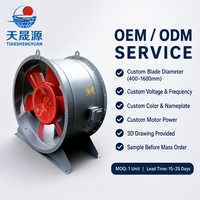 Ventilateur axial électrique à roulement à billes à faible bruit et haute efficacité, série HTF, pour l'évacuation des fumées et des incendies, de 11 kW à 75 kW, HVAC industriel