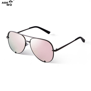 ADE WU STY7020 Occhiali da Sole <span class=keywords><strong>Aviator</strong></span> Oversize in Metallo per Uomo e Donna, Occhiali Classici con Doppio Ponte, Lenti Rosa - Product Image 3