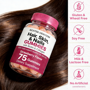 Wholesale Custom Private Label Halal Biotin Gummies Bear <strong>Hair</strong> <strong>Skin</strong> <strong>Nail</strong> <strong>Vitamin</strong> Supplement Beauty Product Gummy Candy Dosage - Product Image 5