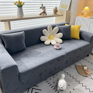 Nordic Jacquard <b>Velvet</b> <b>Sofa</b> <b>Cover</b> Elastic Full Coverage Modular <b>Sofa</b> Slipcover Solid Color Plants And Flowers Machine Washable - Product Image 4