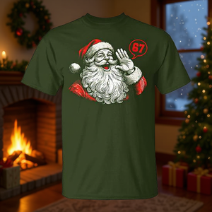 Camiseta navideña vintage Santa 67 Meme para adultos, unisex, ajuste estándar - Product Image 3