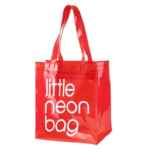 Bolsa de mão com estampa personalizada, bolsa pequena de pvc transparente à prova d'água de alta qualidade para mulheres, sacola de sacola