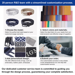 Ceintures pour hommes ajustables en gros personnalisées, <span class=keywords><strong>ceinture</strong></span> tressée <span class=keywords><strong>élastique</strong></span> tissée pour hommes - Product Image 4