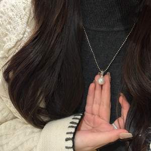 Collar de Plata de Ley S925 con Circonitas Brillantes en Forma de Estrella para Mujer, Versátil, Elegante, con Estilo Fresco y Sencillo, Collares de Perlas - Product Image 2