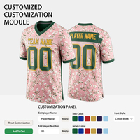 Maillot de football américain personnalisé en polyester respirant, motif floral coloré, logo brodé, idéal pour les fêtes estivales à la plage – Équipement de pointe