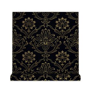 Creation of Time and Space European Style Damask Wallpaper Self-Adhesive Dark Black Peel Stick Home Decor - Product Image 3