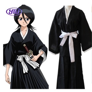 Vente chaude Vêtements Partie Kurosaki Ichigo <span class=keywords><strong>Japonais</strong></span> <span class=keywords><strong>Kimono</strong></span> Anime Costume Bleach <span class=keywords><strong>Cosplay</strong></span> - Product Image 1