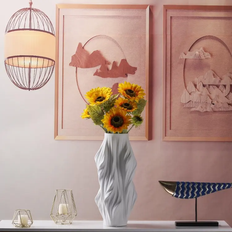 Vasos de flores de cerâmica impressão 3d, vasos de cerâmica para decoração de casa, sala de estar, escritório e locais