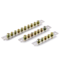 Barre omnibus en cuivre, bornier de mise à la terre, simple ou double rangée, 3, 5, 7, 10 voies, connecteur de barre omnibus pour distribution d'énergie