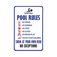 Estilo caliente Vintage Retro Carteles de chapa Playa Piscina Pared Placas de metal decorativas para grandes descuentos