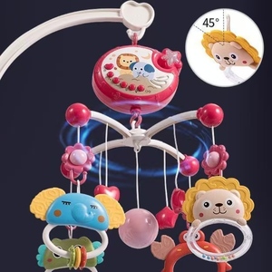 Mobile musical de chevet pour bébé avec projection télécommandée et hochet suspendu pour berceau - Product Image 1