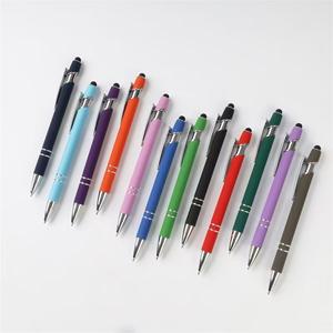 Stylo à bille en plastique promotionnel le moins cher avec écran tactile en caoutchouc souple Stylo à bille - Product Image 1