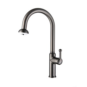 Brass Kitchen Faucet Single Handle Pull Out <b>Spray</b> Deck <b>Mounted</b> Minimalist Style Ceramic Valve Core - Product Image 5