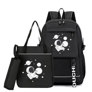 Gelory New Trend 2pcs/Set Casual Sports Student School Bags Large Capacity Middle School Boys Kids Backpack