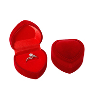 Xinxing Boîtes d'Emballage Personnalisées en Velours pour Bagues de Mariage, Boîte à Bijoux Portable de Luxe en Velours en Forme de Cœur