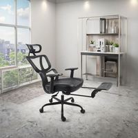 Chaises de bureau ergonomiques en maille noire robuste, dossier haut, pour bureau à domicile et salle de réunion