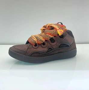 Baskets tendance en cuir véritable à plateforme épaisse, lacets larges, chaussures de skate décontractées, chaussures de ville pour couple - Product Image 6
