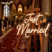 Panneau néon LED « Just Married » pour décoration de mariage, lumière acrylique à intensité variable, design personnalisé gratuit, livraison rapide pour toile de fond de fête de lune de miel