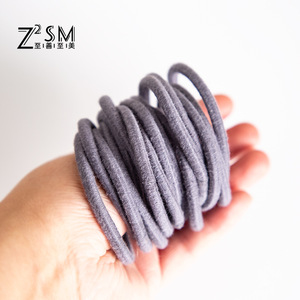 Élastiques à cheveux en coton Z2SM gris, haute élasticité, usage quotidien, procédé de tissage - Product Image 2
