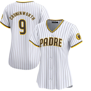 Maillots de baseball San Diego Home Limited 2025 pour femmes grandes tailles, personnalisés, blancs, brodés, logos cousus, respirants - Product Image 2