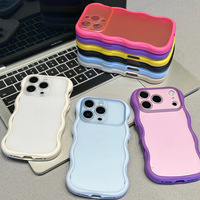 Casing HP Transparan Populer Desain Bunga Gelombang Kreatif Anti Benturan 360 Perlindungan Lensa