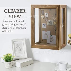 Wooden Wall Mounted Display <b>Box</b> 15.1x11.2x6.1 Inch With Acrylic Front For Plant Specimen <b>Photo</b> <b>Storage</b> - Product Image 2