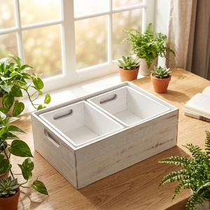3er-Set Klassische Holzkisten mit Griffen Ineinander Stapelbare Aufbewahrungsboxen Dekorative Präsentationsbehälter Korb Schmuckkasten 5kg Kapazität - Product Image 6