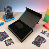 Boîte rigide magnétique personnalisée avec découpe pour fenêtre, emballage cadeau de luxe IP avec carte coulissante et insert en mousse