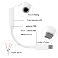 Adaptateur audio USB Type C vers 3.5mm Version numérique Adaptateur audio Type-c avec puces DAC Adaptateur de prise audio Type C vers 3.5mm