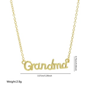 Collar de Joyería Personalizado a la Moda para el Día de la Madre, Collar con Colgante de la Serie Mamá/Abuela en Cobre Chapado en Oro, Popular - Product Image 5