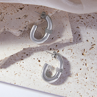 Pendientes impermeables de acero inoxidable 316L de alta calidad chapados en oro de 18 quilates para mujer, joyería de moda