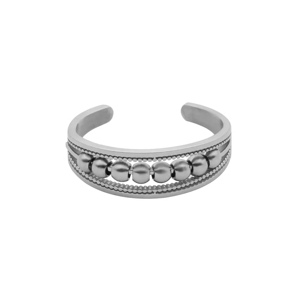 Latest High Polished Stainless Steel Jewelry Oxidized Fun Open Adjustable Finger Ring For Women Accessories Ring R224180