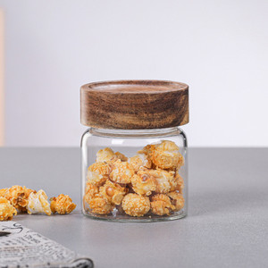 <span class=keywords><strong>Barattolo</strong></span> in Vetro Borosilicato <span class=keywords><strong>Ermetico</strong></span> <span class=keywords><strong>con</strong></span> <span class=keywords><strong>Coperchio</strong></span> in Legno di Acacia, Riscaldabile in Cucina, Ecologico, per Conservazione Alimenti, Logo Personalizzato Inciso - Product Image 2