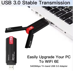 Adaptador USB WIFI 6E de 5400Mbps, controlador de <span class=keywords><strong>MU</strong></span>-MIMO gratuito para <span class=keywords><strong>Win</strong></span> 10 11 2,4G 5G 6GHz Wifi6 USB 3,0 Dongle tarjeta de red inalámbrica - Product Image 3