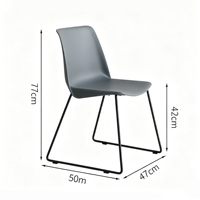 Chaise de salle à manger moderne en plastique, chaise d'appoint avec pieds en métal noir, chaise ergonomique empilable pour salle à manger, cuisine, maison, café