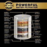 Filtre de douche BEST 15 20 étages avec filtres de douche à la vitamine C pour eau dure Technologie unique de charbon actif en coquille de noix de coco