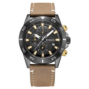Nouvelle montre pour hommes en cuir véritable chronographe lumineux calendrier montre-bracelet étanche montre pour hommes - Product Image 2