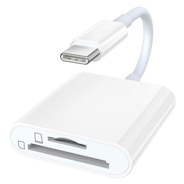 Type-C 2-in-1 SD/TF Card Reader, Compatible with Both Mobile Phones and Computers, OTG USB-C Smart Card Reader.