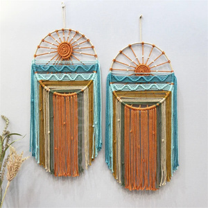 Décoration murale moderne en macramé, lever et coucher <span class=keywords><strong>de</strong></span> soleil, attrape-rêves d'été, plage, soleil et surf, décoration <span class=keywords><strong>de</strong></span> maison <span class=keywords><strong>de</strong></span> plage, style bohème, tête <span class=keywords><strong>de</strong></span> <span class=keywords><strong>lit</strong></span> - Product Image 3