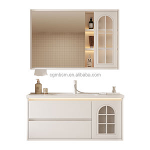 Gabinete de baño inteligente integrado de cerámica de jardín francés Gabinete de <span class=keywords><strong>espejo</strong></span> Almacenamiento de inodoro Mesa de lavado Gabinete de lavabo - Product Image 5