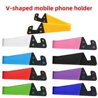 Support pliable en forme de V pour téléphone et tablette, mini support paresseux de bureau portable, réglage multi-angles, en plastique