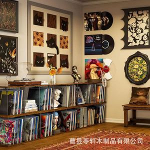 Nouveau produit transfrontalier : support à disques vinyles de style cube, boîte de rangement empilable pour disques vinyles, armoire à disques. - Product Image 1