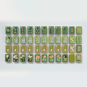 Tuiles de mahjong américaines en acrylique sur mesure à 3 couches avec 160 cartes, jeu élégant et luxueux pour adultes et cadeau, Mary Benson <span class=keywords><strong>Green</strong></span> - Product Image 2