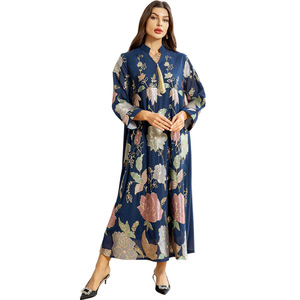 Abaya de l'Aïd pour femme, robe de soirée imprimée et brodée, longue, style Dubaï, Caftan Marocain, Robe Abaya élégante pour le Ramadan - Product Image 5