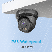 Caméra IP PoE 6MP avec détection humaine, lumière hybride couleur, vision nocturne jusqu'à 20m, micro intégré, IP66, H.265, mini tourelle