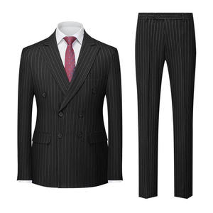Ensemble de costumes d'affaires 2 pièces de <span class=keywords><strong>style</strong></span> italien pour hommes - Haute qualité, personnalisable, grandes tailles, respirant, pour mariage et bureau, anti-plis - Product Image 2