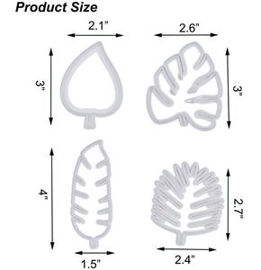 Ensemble d'<span class=keywords><strong>emporte</strong></span>-pièces hawaïen à feuilles de palmier, pâte de gomme, artisanat de bonbons Luau, décoration de gâteau, <span class=keywords><strong>emporte</strong></span>-pièce à feuilles tropicales, 4 pièces - Product Image 4