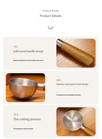 Cuillère doseuse à café en acier inoxydable Dingyue avec manche en bois, cuillère de dosage précise pour poudre de café, accessoire pour barista