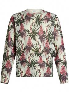 Pull en tricot jacquard personnalisé du fabricant, pull moelleux luxueux à motifs floraux incrustés pour hommes - Product Image 5